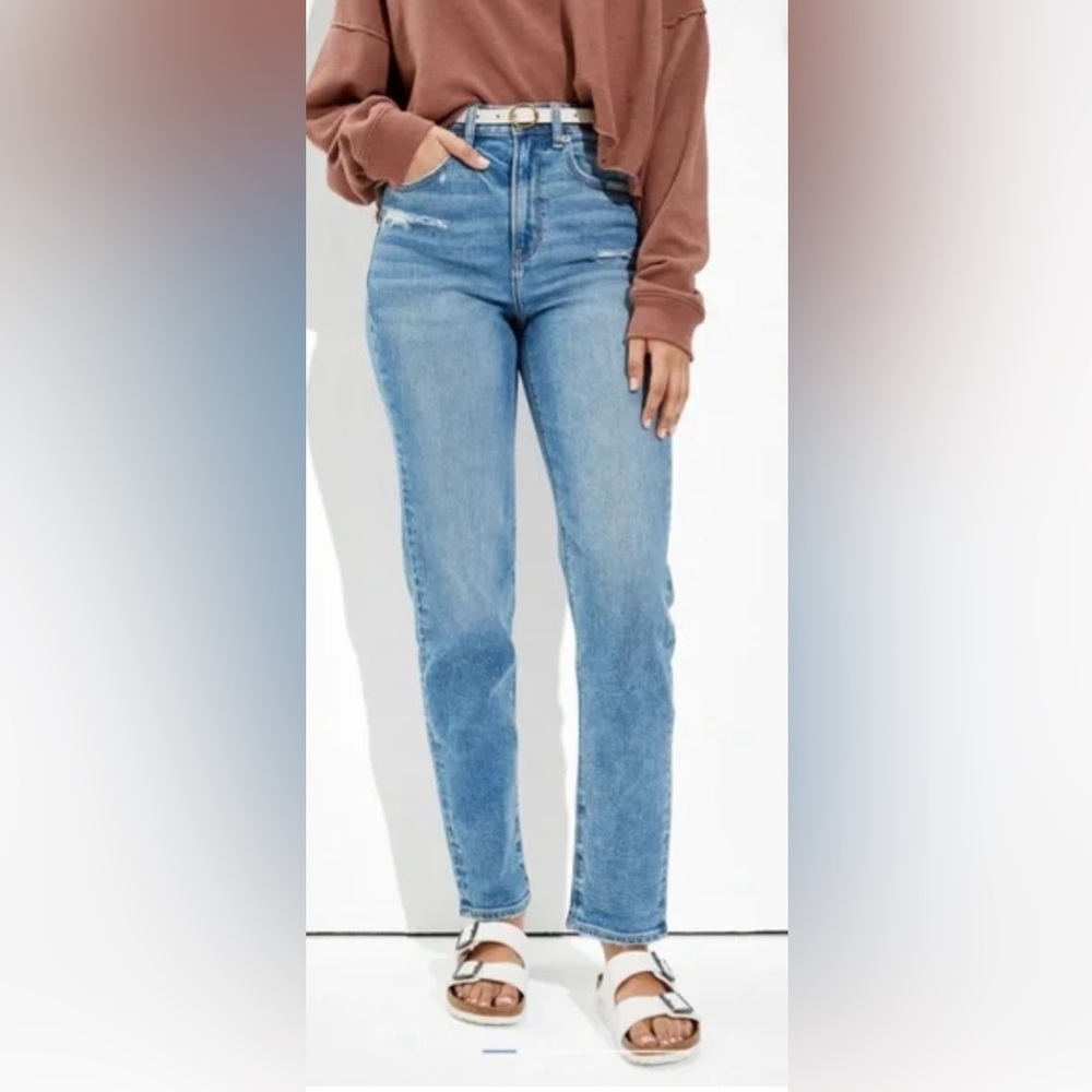 american eagle • high rise stretch mom jeans | 4